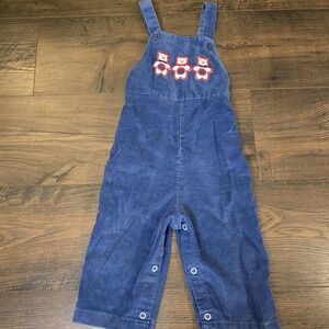 Vintage Health-tex Corduroy Overalls 24M Boys Teddy Bear Holiday 80s 90s
